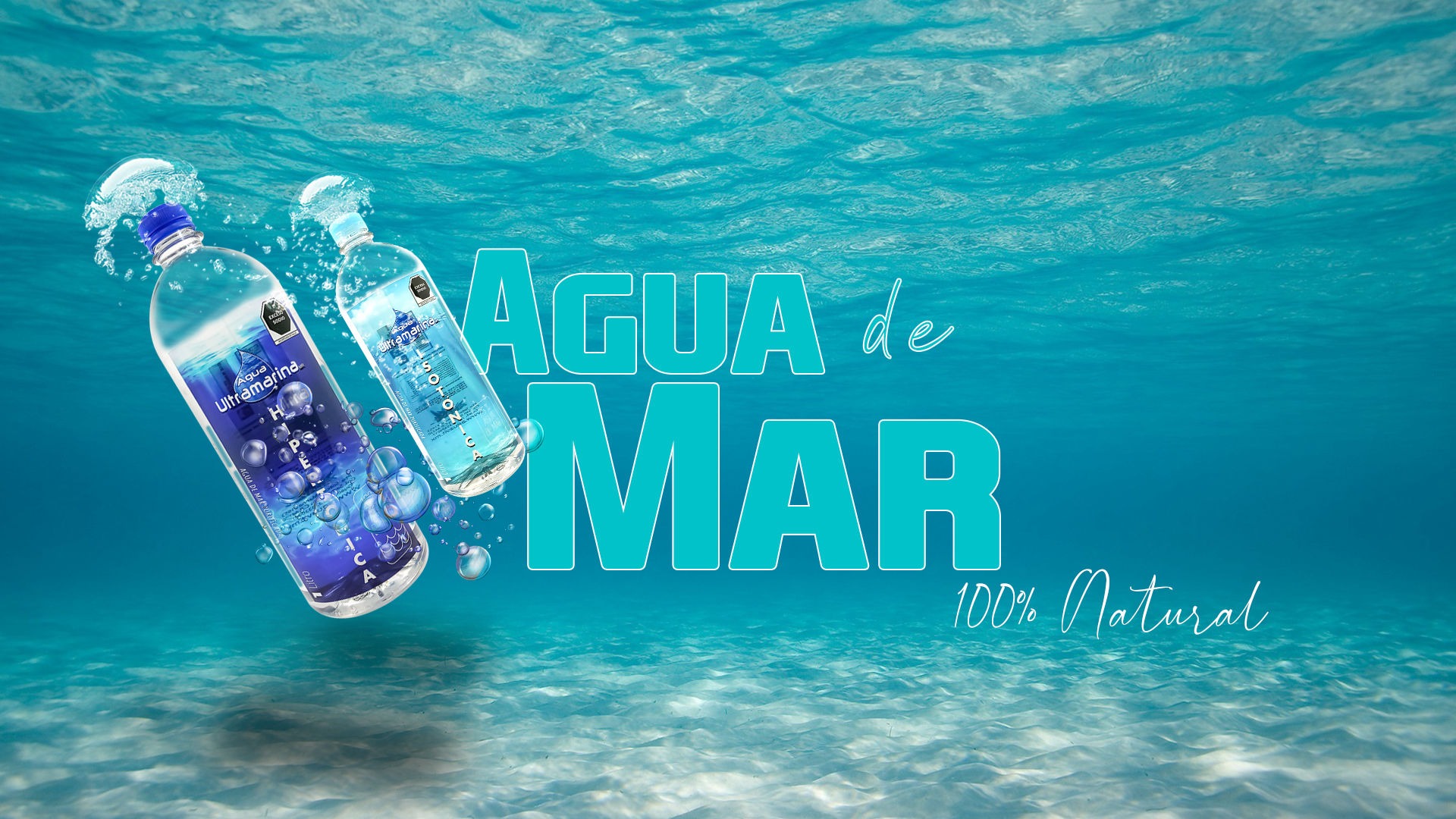 Agua de mar, agua purificada, agua alcalina, agua ultramarina