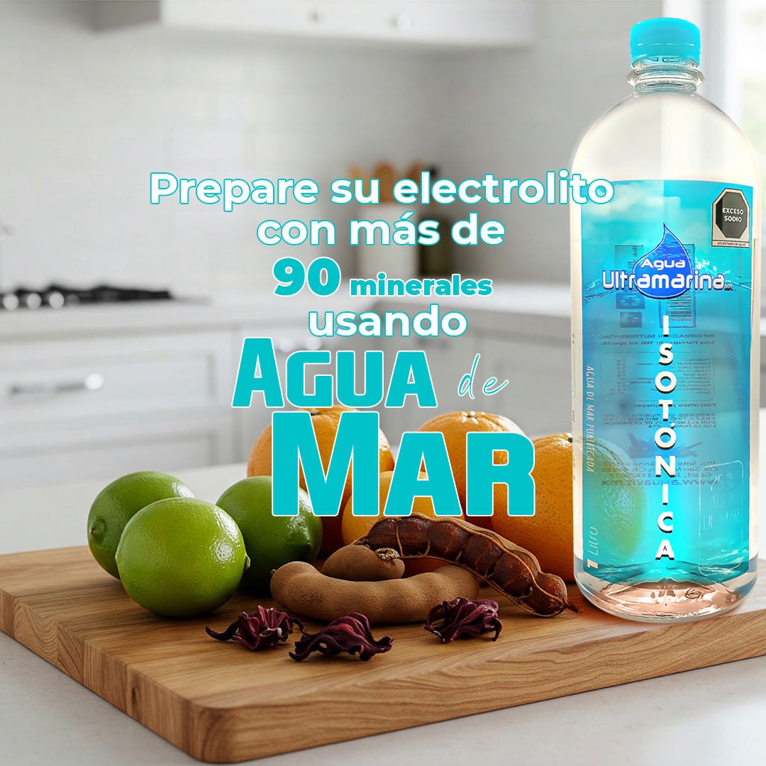 agua de mar, agua purificada, Electrolito con mas de 90 minerales,
